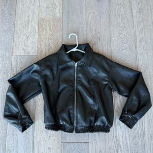 Black leather jacket